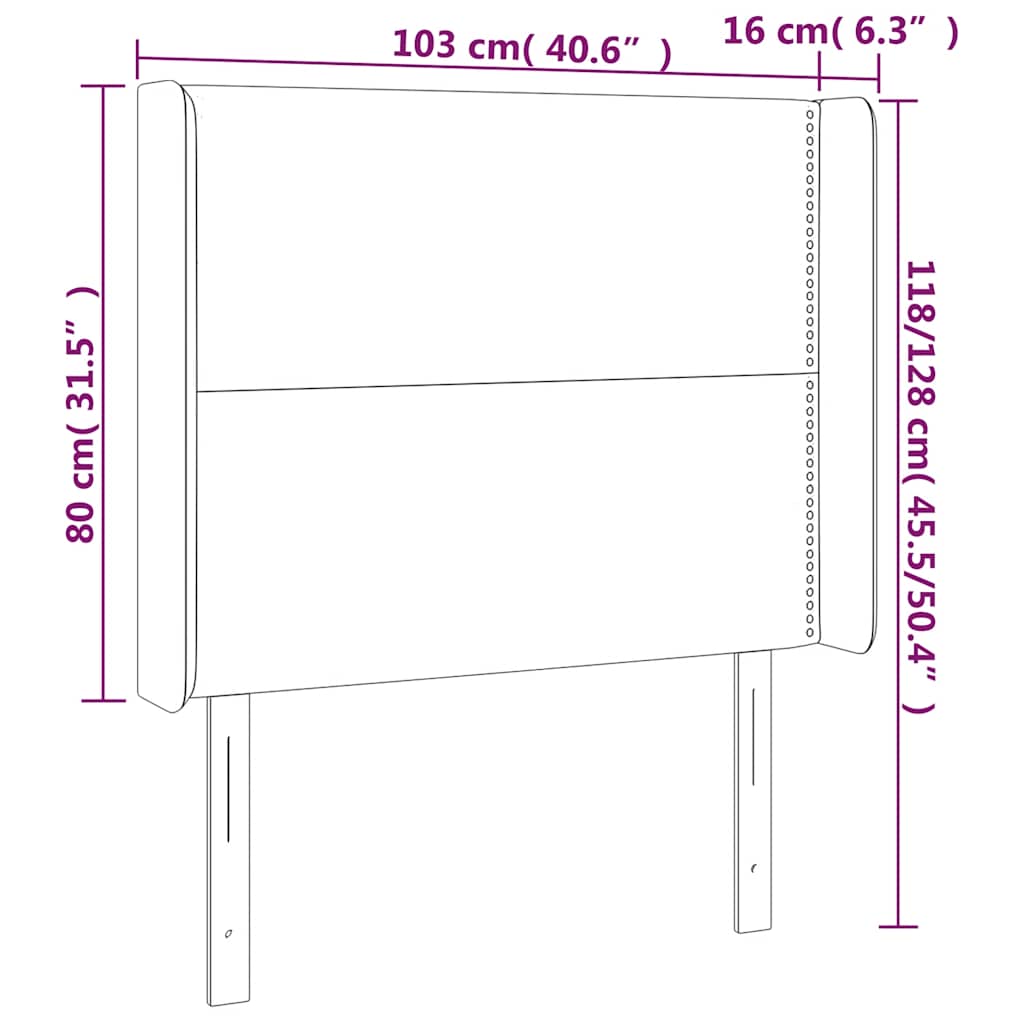LED uzglavlje tamnozeleno 103x16x118/128 cm baršunasto