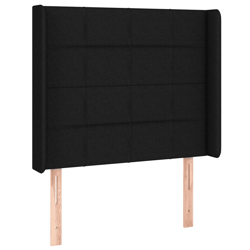 LED uzglavlje crno 83 x 16 x 118/128 cm od tkanine