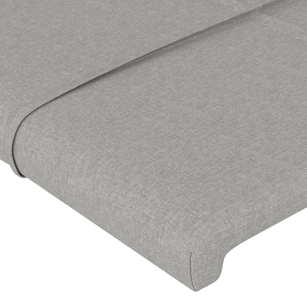 LED uzglavlje svjetlosivo 93 x 16 x 118/128 cm od tkanine