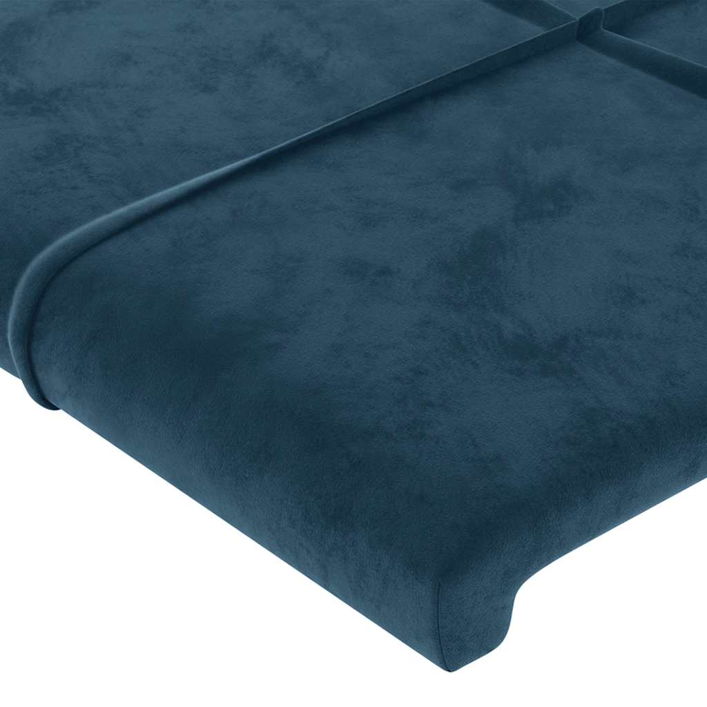LED uzglavlje tamnoplavo 83x16x118/128 cm baršunasto