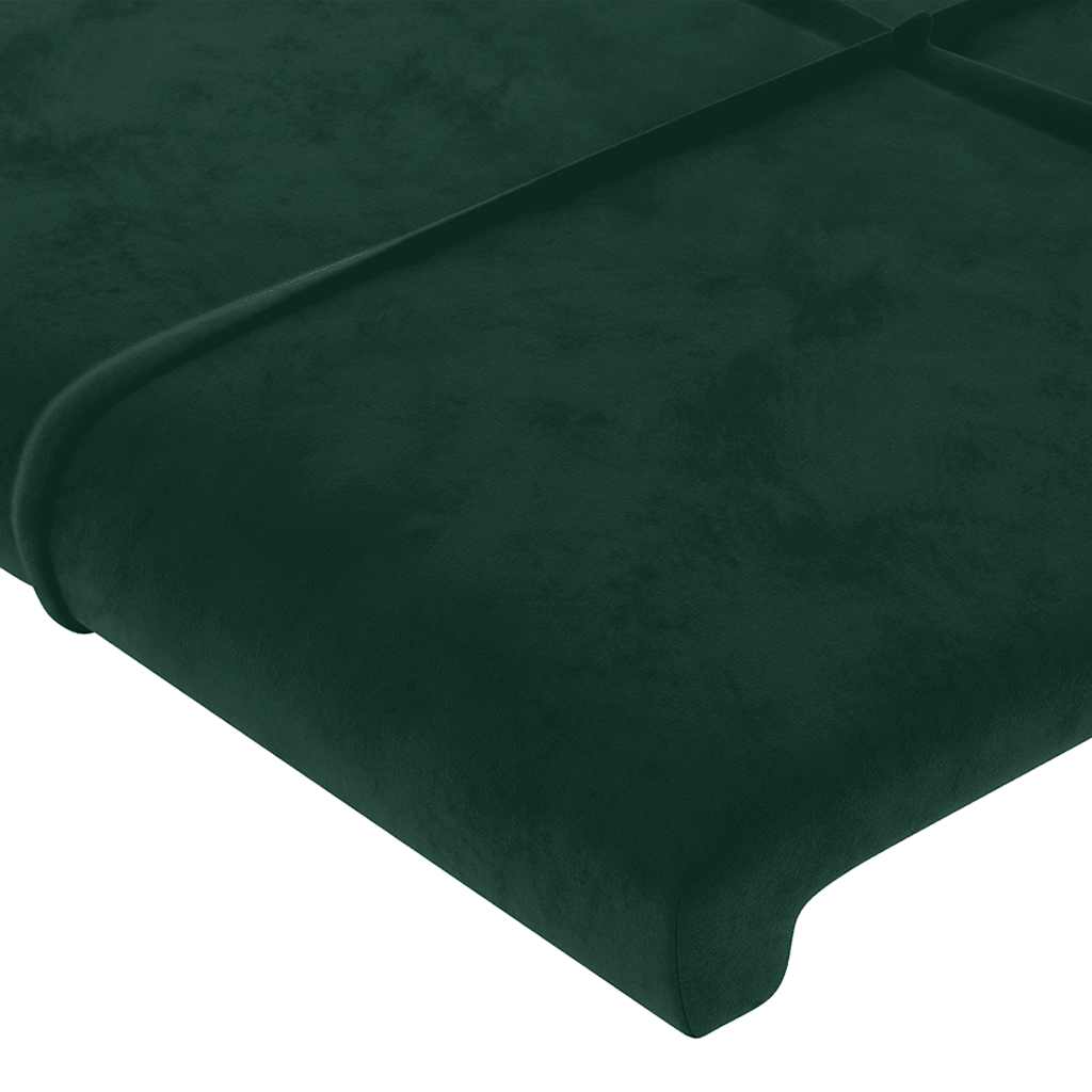 LED uzglavlje tamnozeleno 147x16x118/128 cm baršunasto
