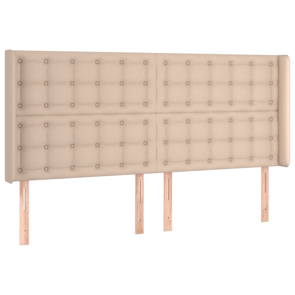 LED uzglavlje boja cappuccina 163x16x118/128cm od umjetna koža