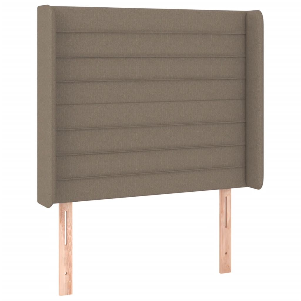LED uzglavlje smeđesivo 103 x 16 x 118/128 cm od tkanine