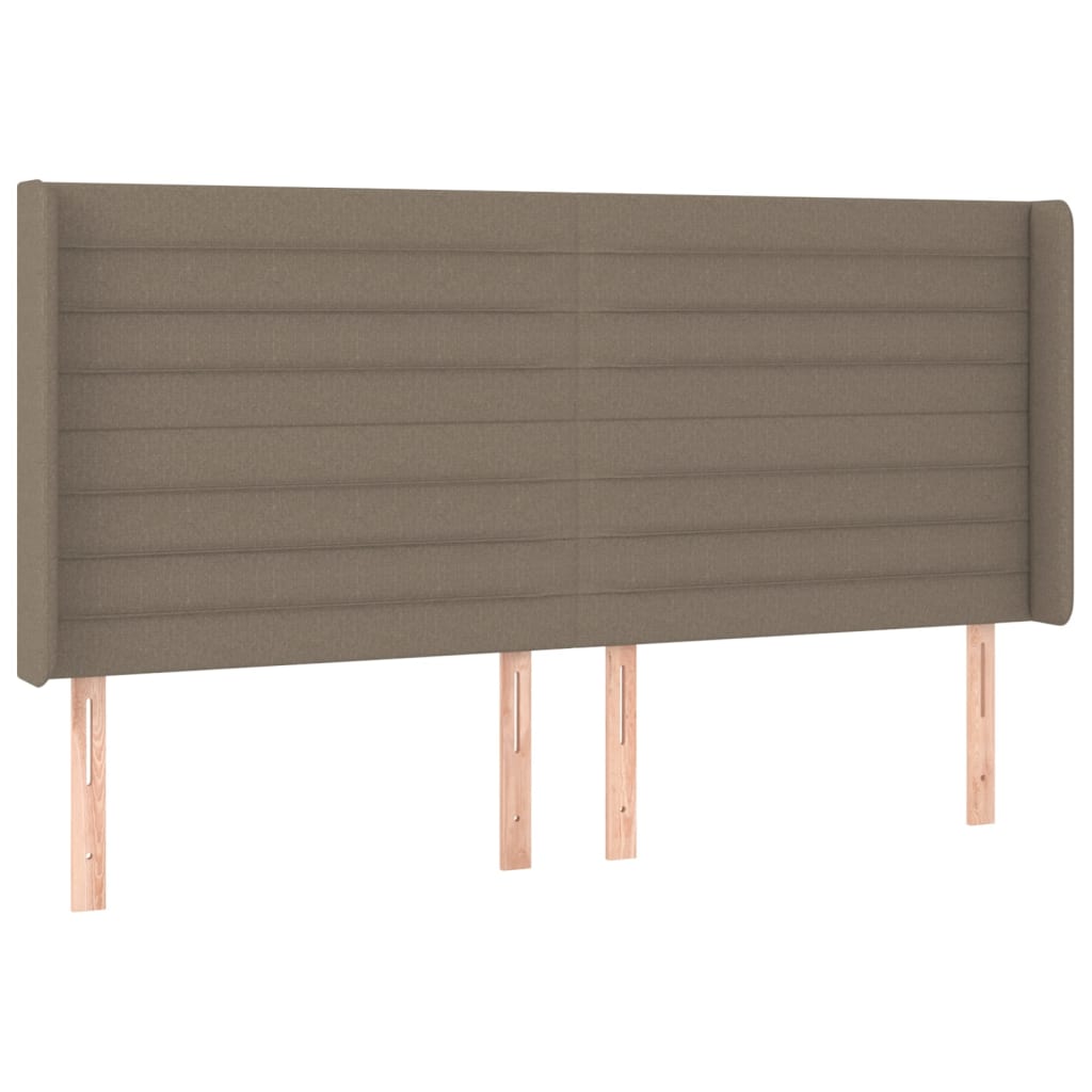 LED uzglavlje smeđesivo 203 x 16 x 118/128 cm od tkanine