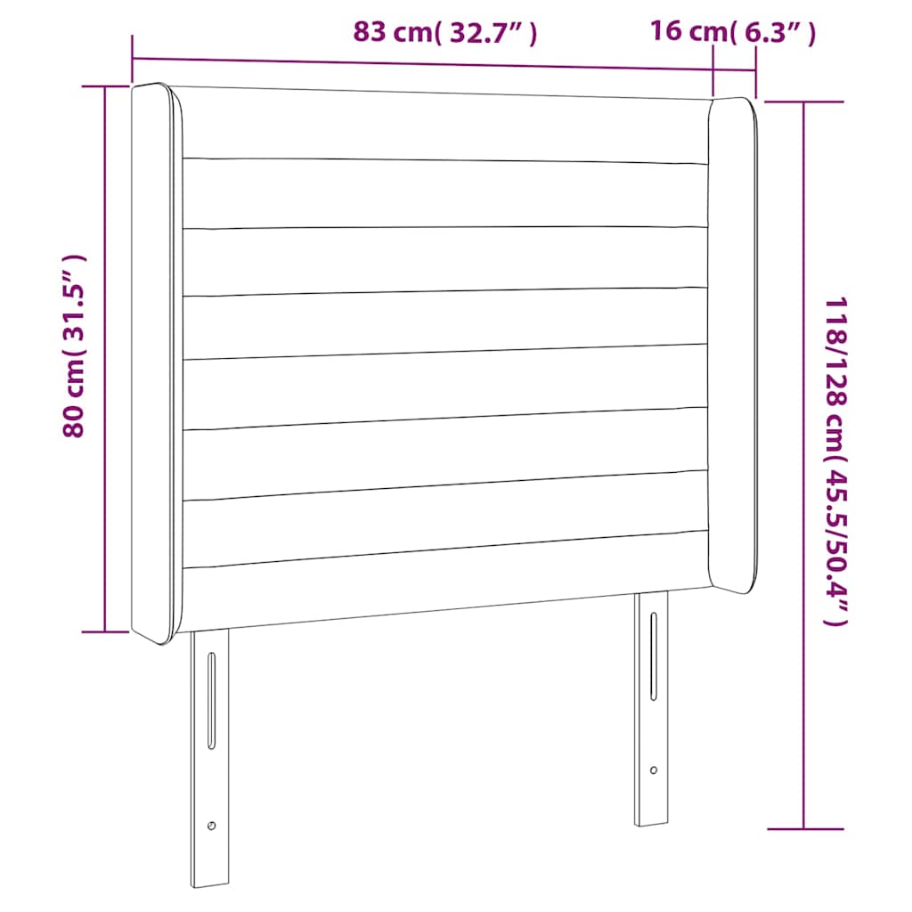 LED uzglavlje tamnozeleno 83x16x118/128 cm baršunasto