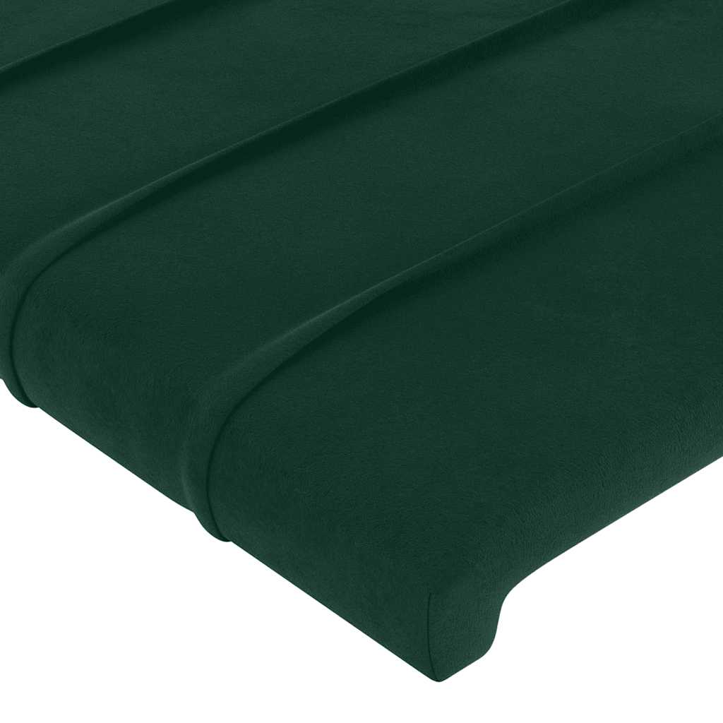 LED uzglavlje tamnozeleno 183 x 16 x 118/128 cm baršunasto