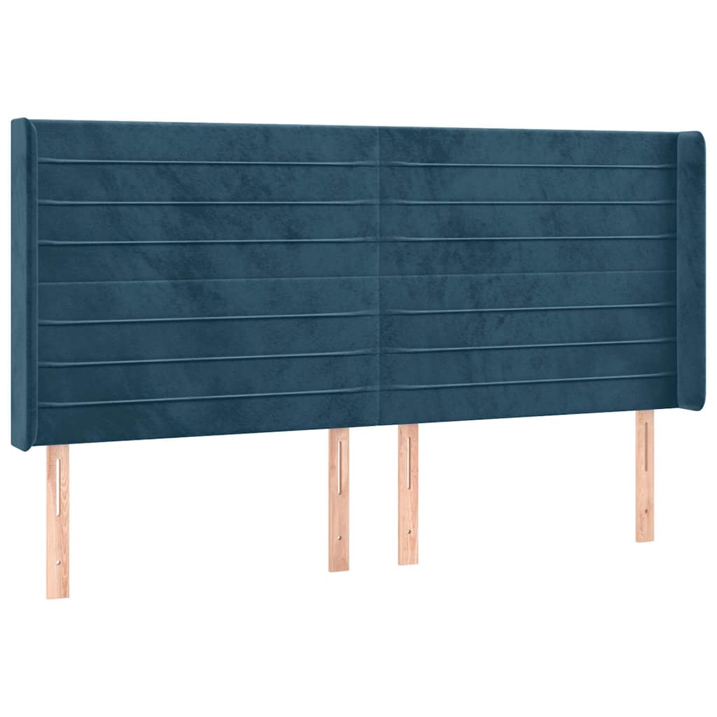 LED uzglavlje tamnoplavo 183 x 16 x 118/128 cm od tkanine