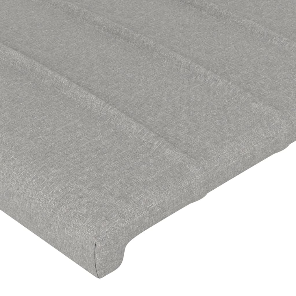 LED uzglavlje svjetlosivo 163 x 16 x 118/128 cm od tkanine