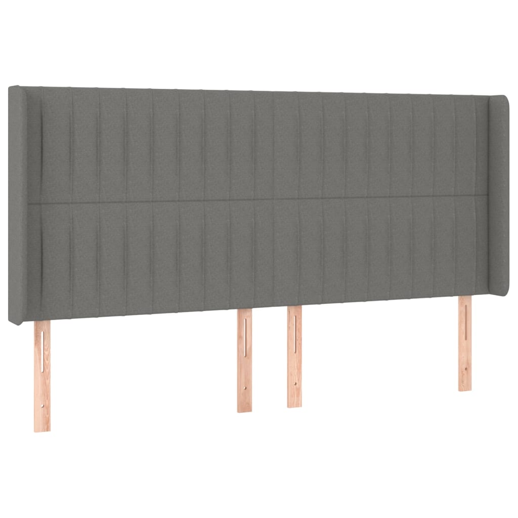 LED uzglavlje tamnosivo 183 x 16 x 118/128 cm od tkanine