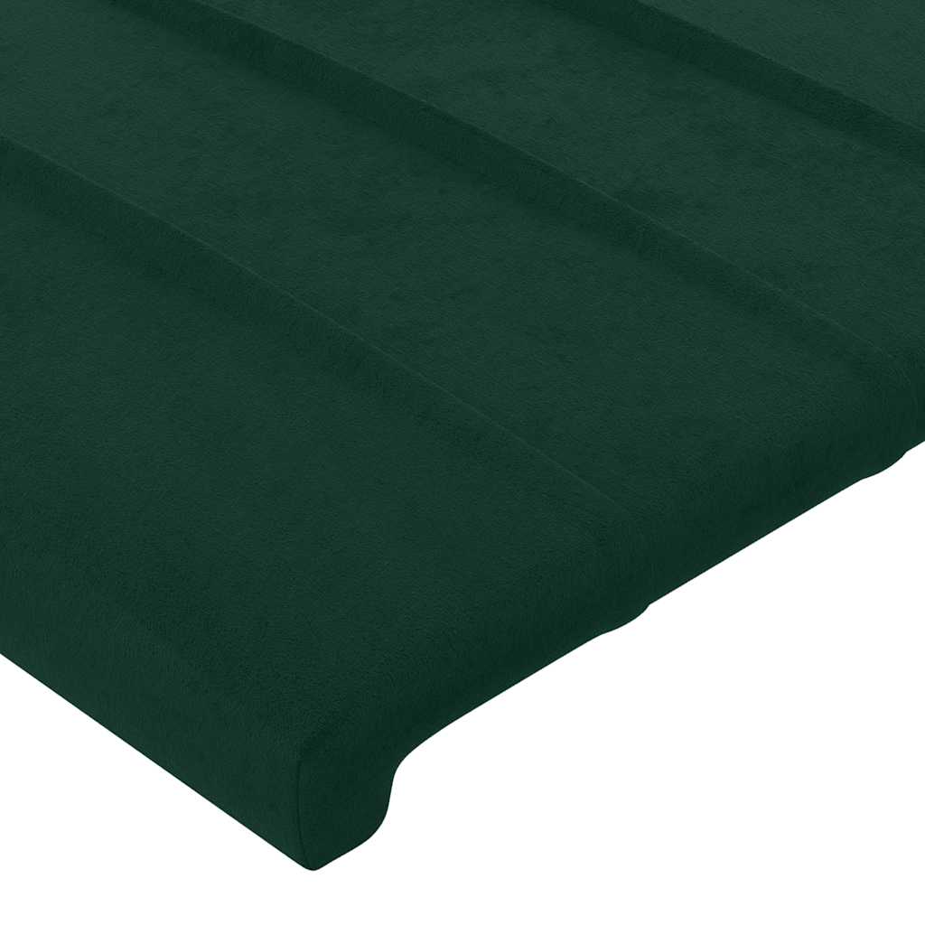 LED uzglavlje tamnozeleno 147x16x118/128 cm baršunasto