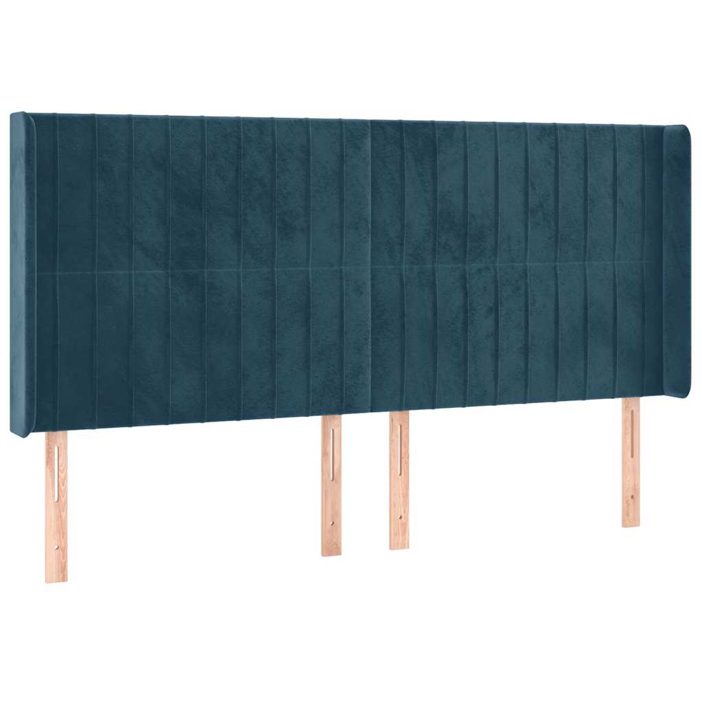 LED uzglavlje tamnoplavo 183 x 16 x 118/128 cm od tkanine