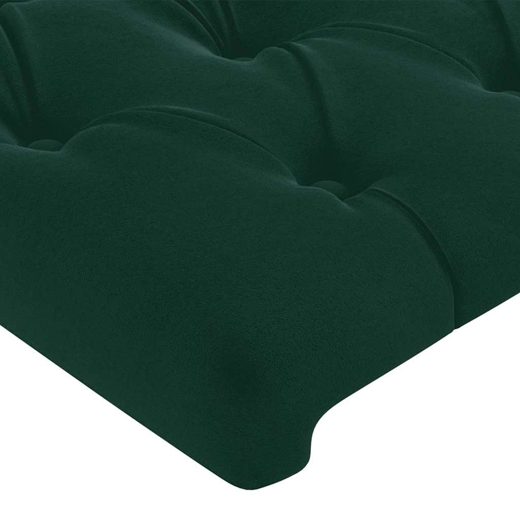 LED uzglavlje tamnozeleno 83x16x118/128 cm baršunasto