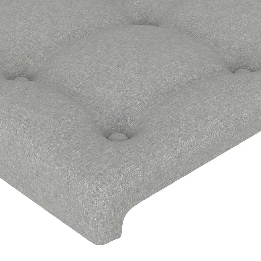 LED uzglavlje svjetlosivo 93 x 16 x 118/128 cm od tkanine
