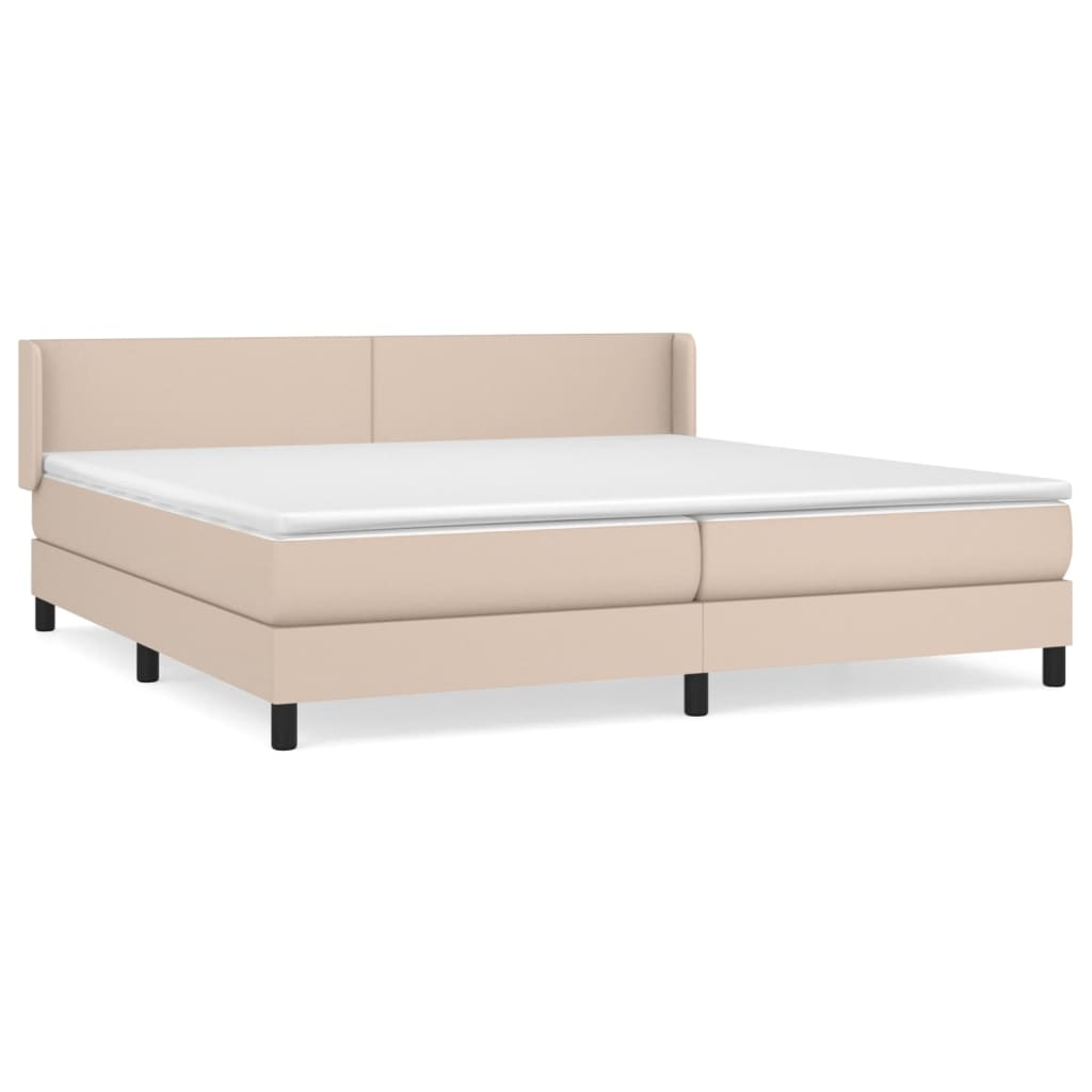 Krevet box spring s madracem cappuccino 200x200cm umjetna koža