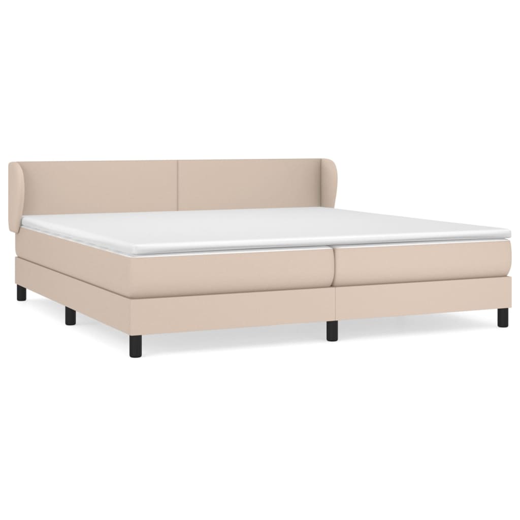 Krevet box spring s madracem cappuccino 200x200cm umjetna koža