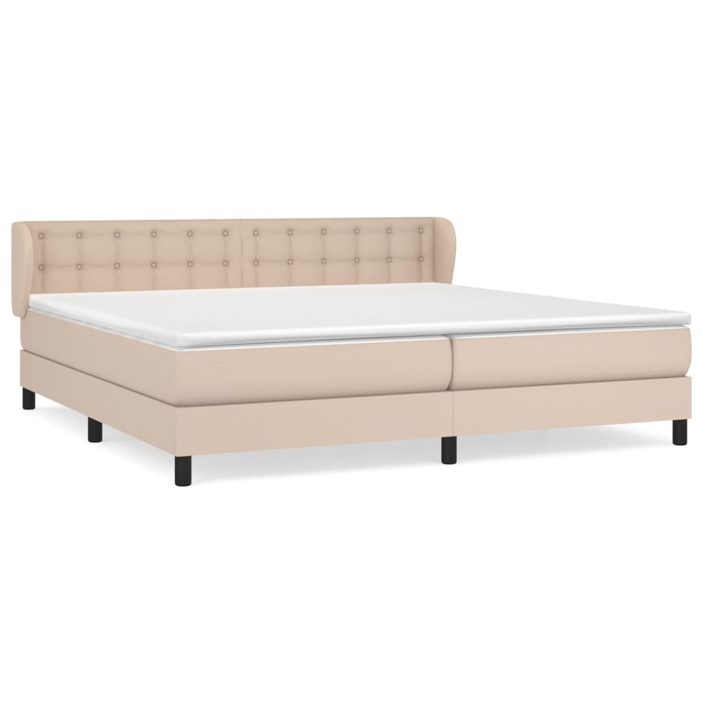 Krevet box spring s madracem cappuccino 200x200cm umjetna koža