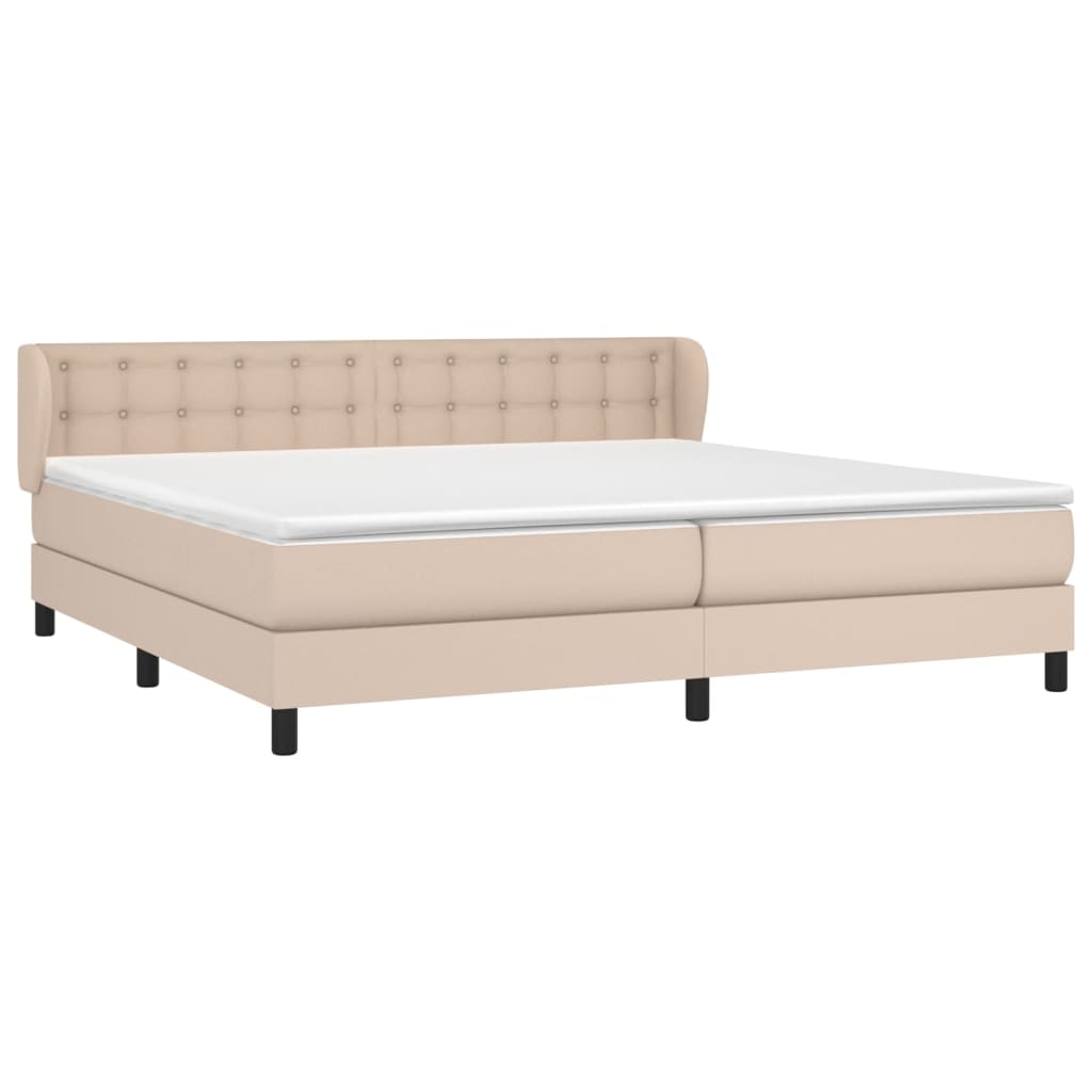 Krevet box spring s madracem cappuccino 200x200cm umjetna koža