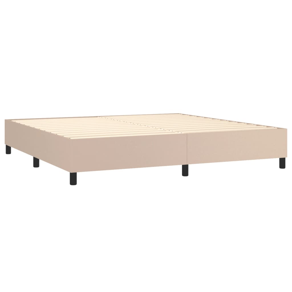 Krevet box spring s madracem cappuccino 200x200cm umjetna koža