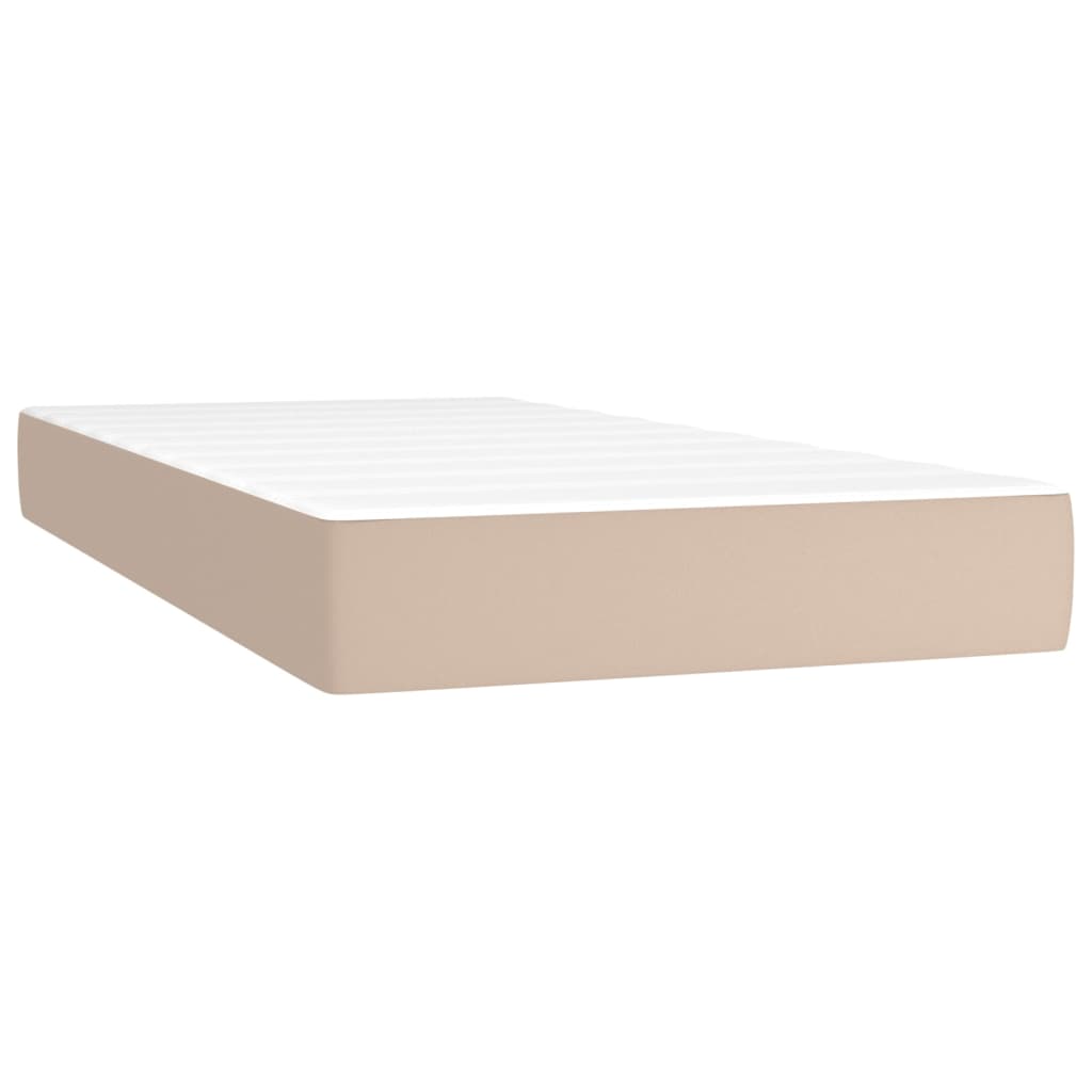 Krevet box spring s madracem cappuccino 200x200cm umjetna koža