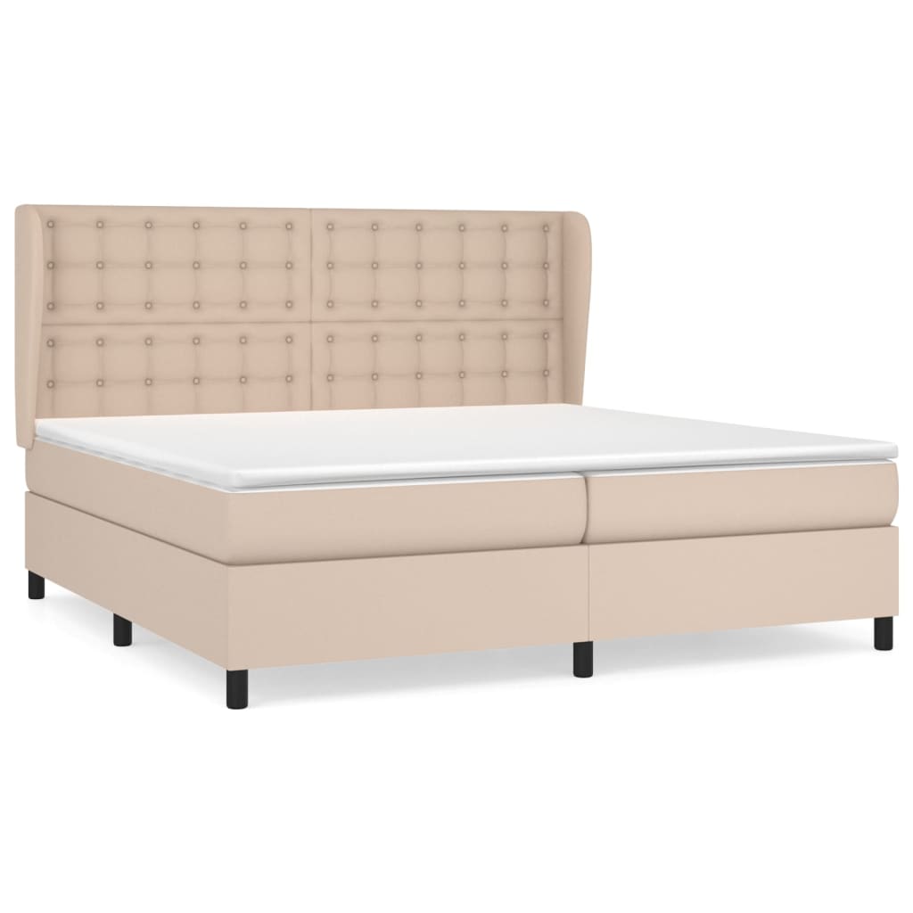 Krevet box spring s madracem cappuccino 200x200cm umjetna koža