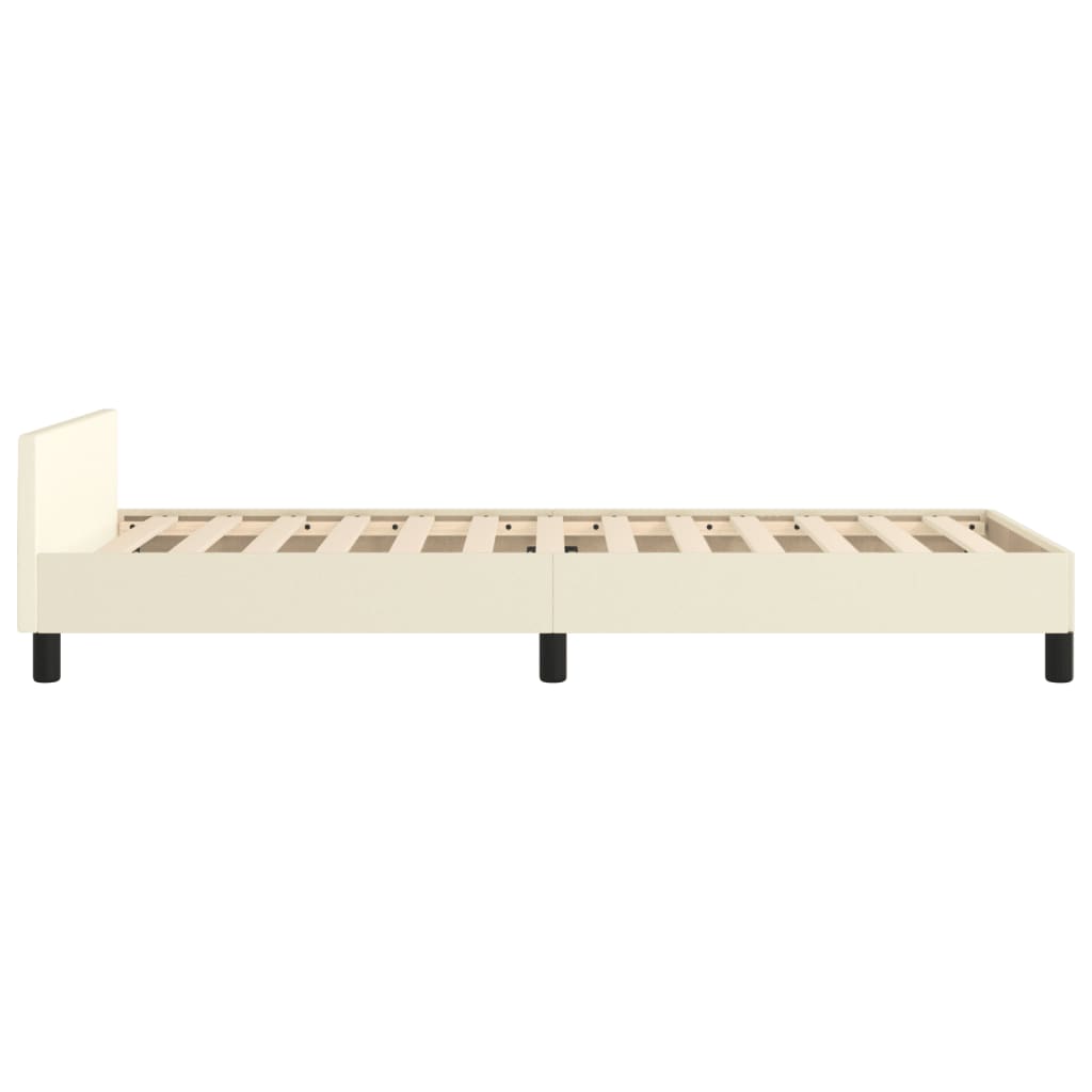 Okvir za krevet s uzglavljem krem 80 x 200 cm od umjetne kože