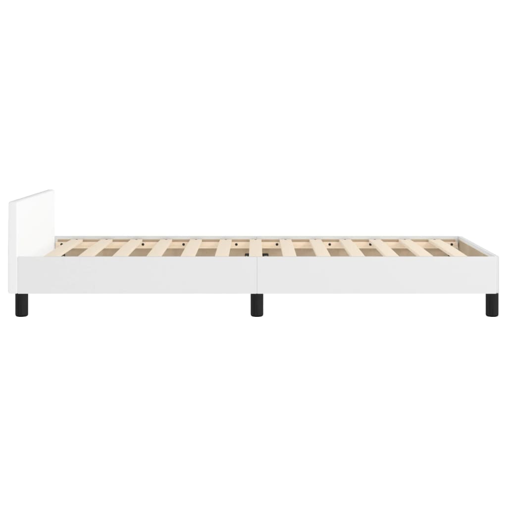 Okvir za krevet s uzglavljem bijeli 100x200 cm od umjetne kože