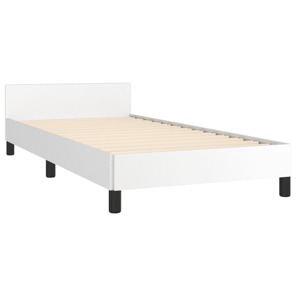 Okvir za krevet s uzglavljem bijeli 100x200 cm od umjetne kože