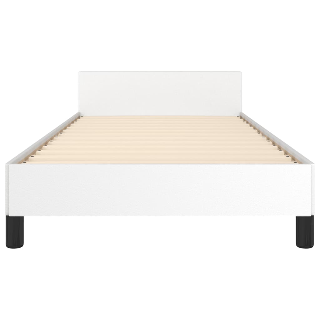 Okvir za krevet s uzglavljem bijeli 100x200 cm od umjetne kože