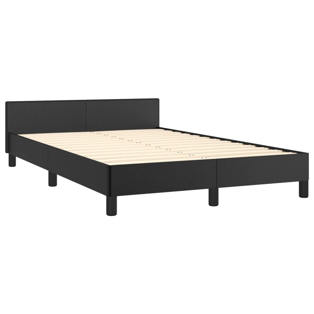 Okvir za krevet s uzglavljem crni 120 x 200 cm od umjetne kože