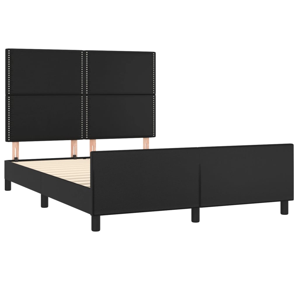 Okvir za krevet s uzglavljem crni 140x190 cm od umjetne kože