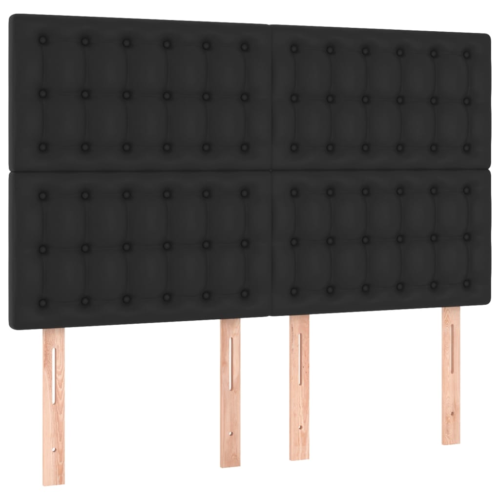 Okvir za krevet s uzglavljem crni 140x200 cm od umjetne kože