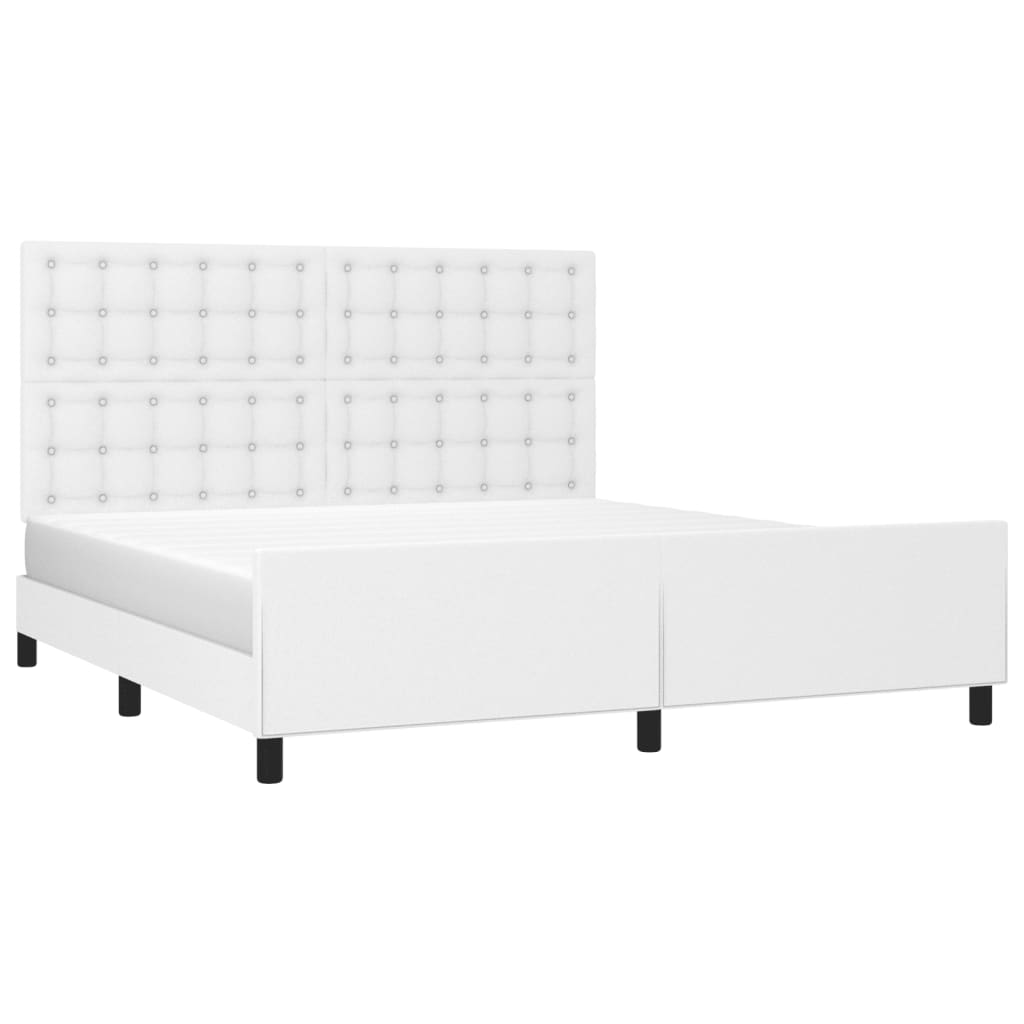 Okvir za krevet s uzglavljem bijeli 180x200 cm od umjetne kože