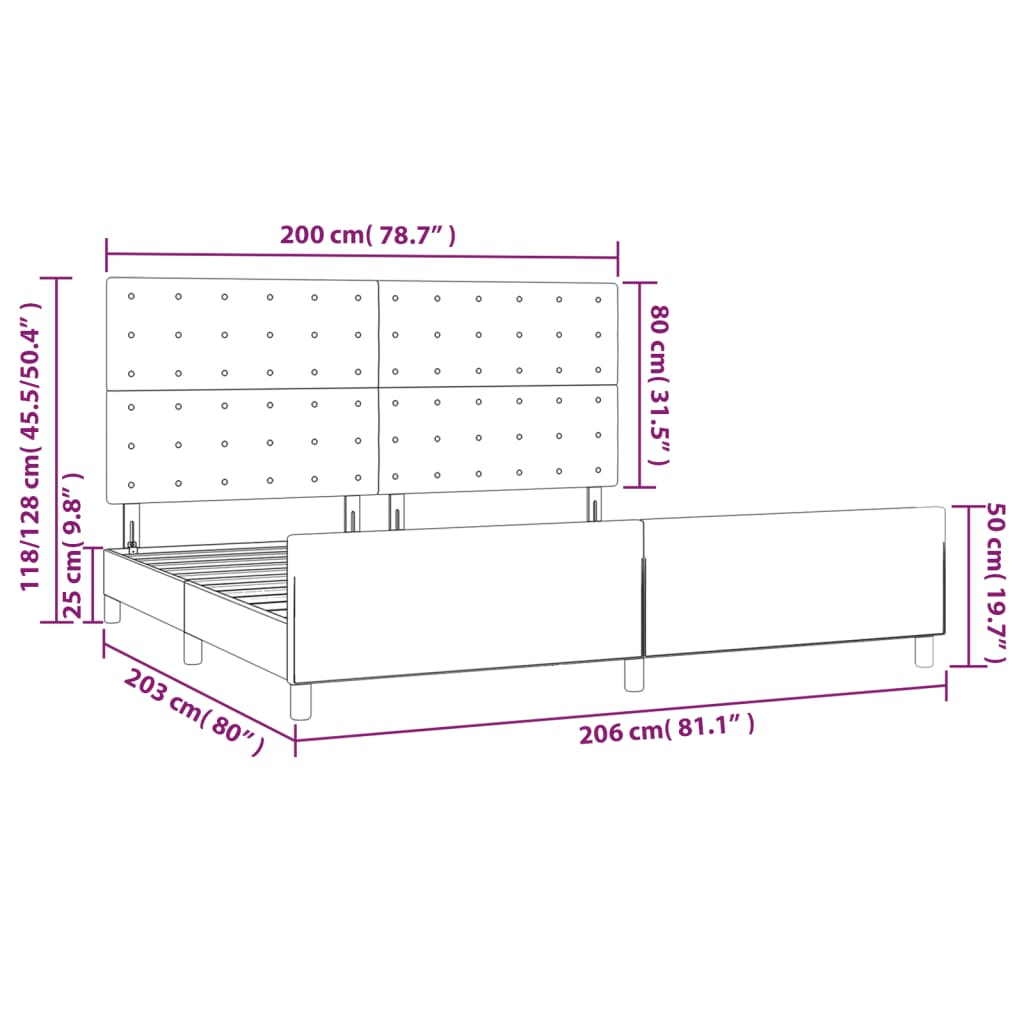 Okvir za krevet s uzglavljem bijeli 200x200 cm od umjetne kože