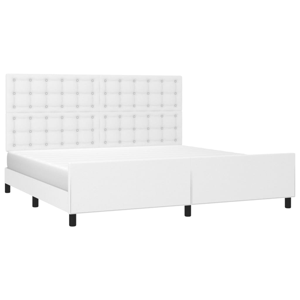 Okvir za krevet s uzglavljem bijeli 200x200 cm od umjetne kože