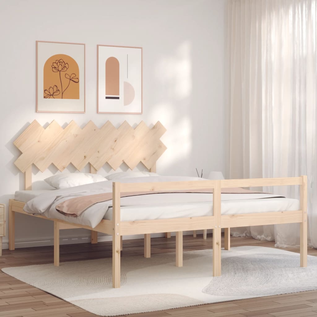 Krevet za starije s uzglavljem 160x200 cm od masivnog drva