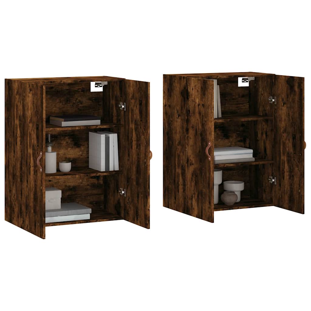 Zidni ormarići 2 kom boja dimljenog hrasta 69,5 x 34 x 90 cm Smeđa