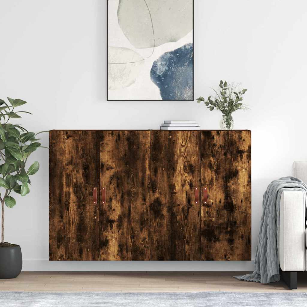 Zidni ormarići 2 kom boja dimljenog hrasta 69,5 x 34 x 90 cm Smeđa
