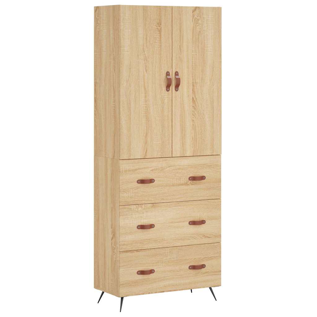 Visoka komoda hrasta sonome 69,5x34x180cm od konstruiranog drva Smeđa
