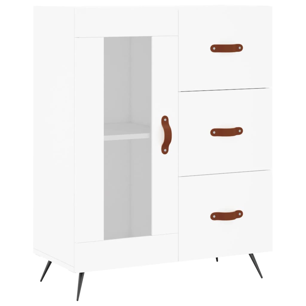 Visoka komoda bijela 69,5x34x180 cm konstruirano drvo