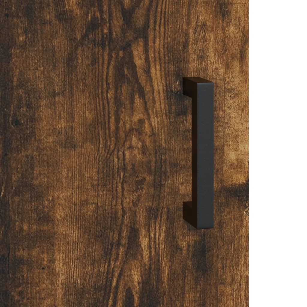Visoka komoda dimljeni hrast 69,5x34x180 cm konstruiranog drva Smeđa