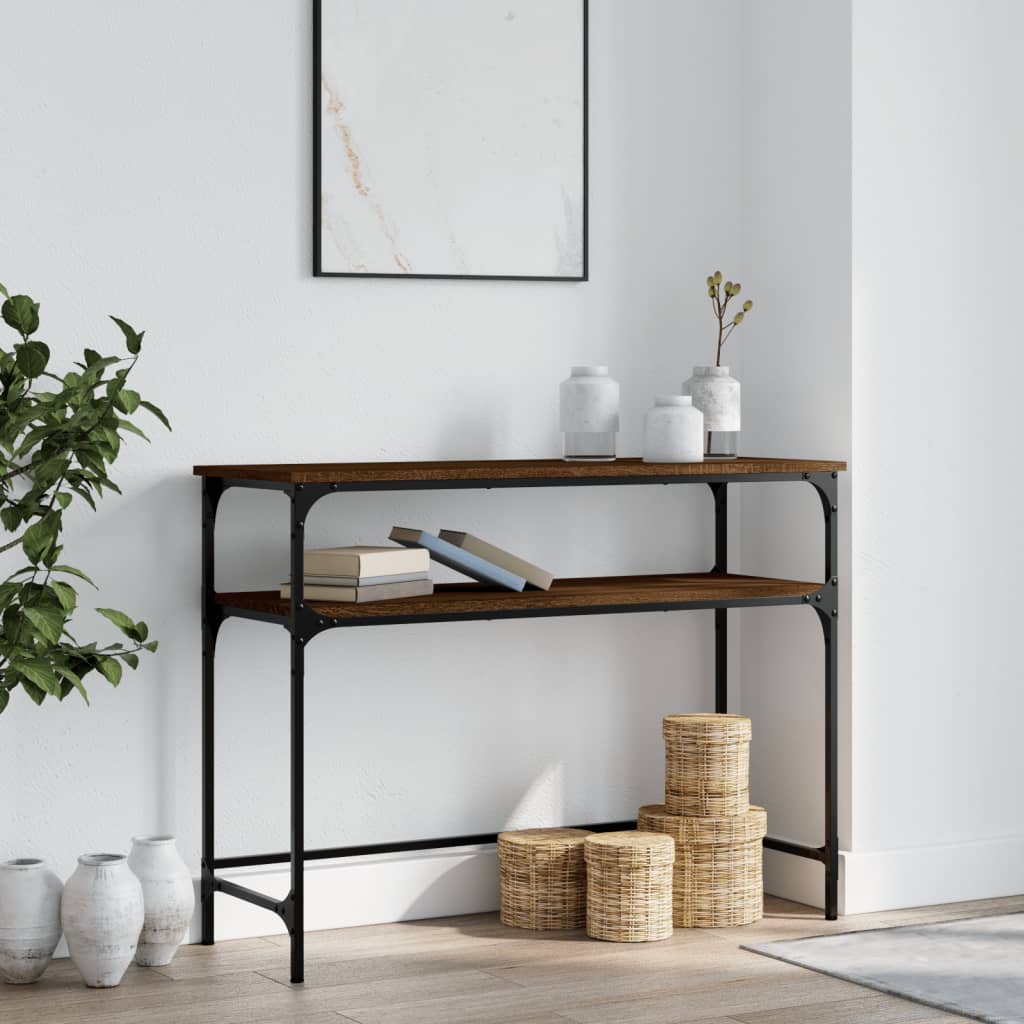 Konzolni stol boja hrasta 100 x 35,5 x 75 cm konstruirano drvo Smeđa