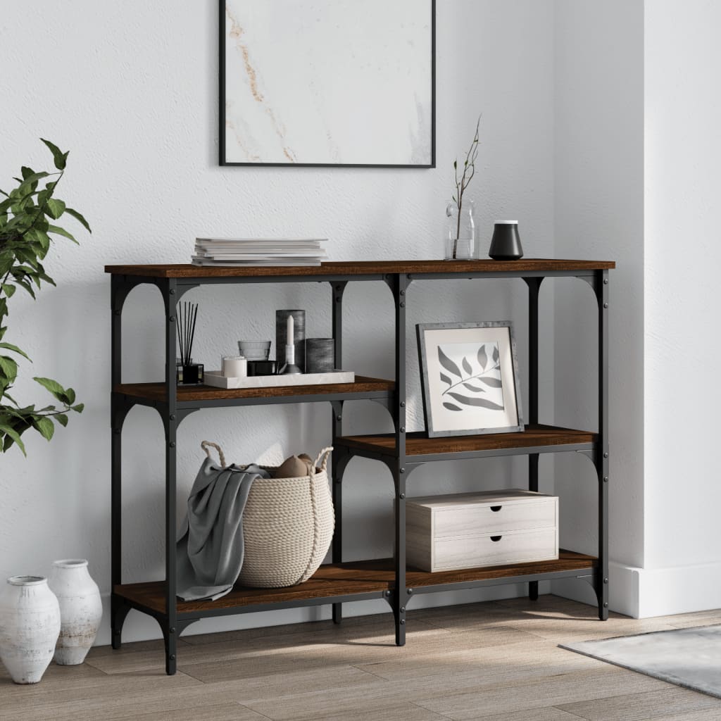 Konzolni stol boja smeđeg hrasta 102x29x75 cm konstruirano drvo