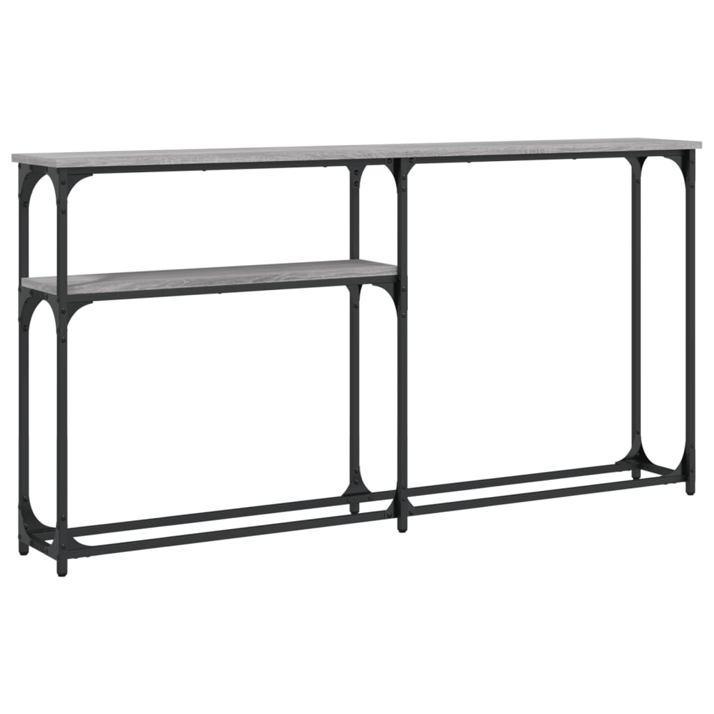 Konzolni stol siva boja hrasta 145x22,5x75 cm konstruirano drvo