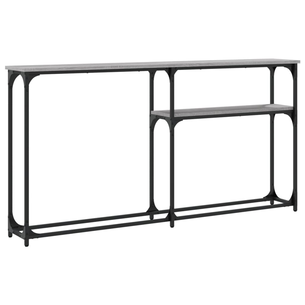 Konzolni stol siva boja hrasta 145x22,5x75 cm konstruirano drvo