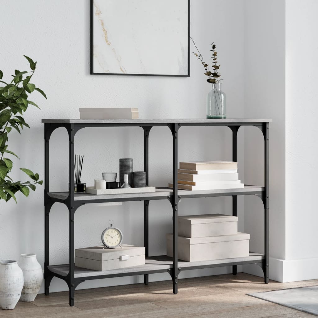 Konzolni stol boja hrasta sonome 100x29x75 cm konstruirano drvo Siva