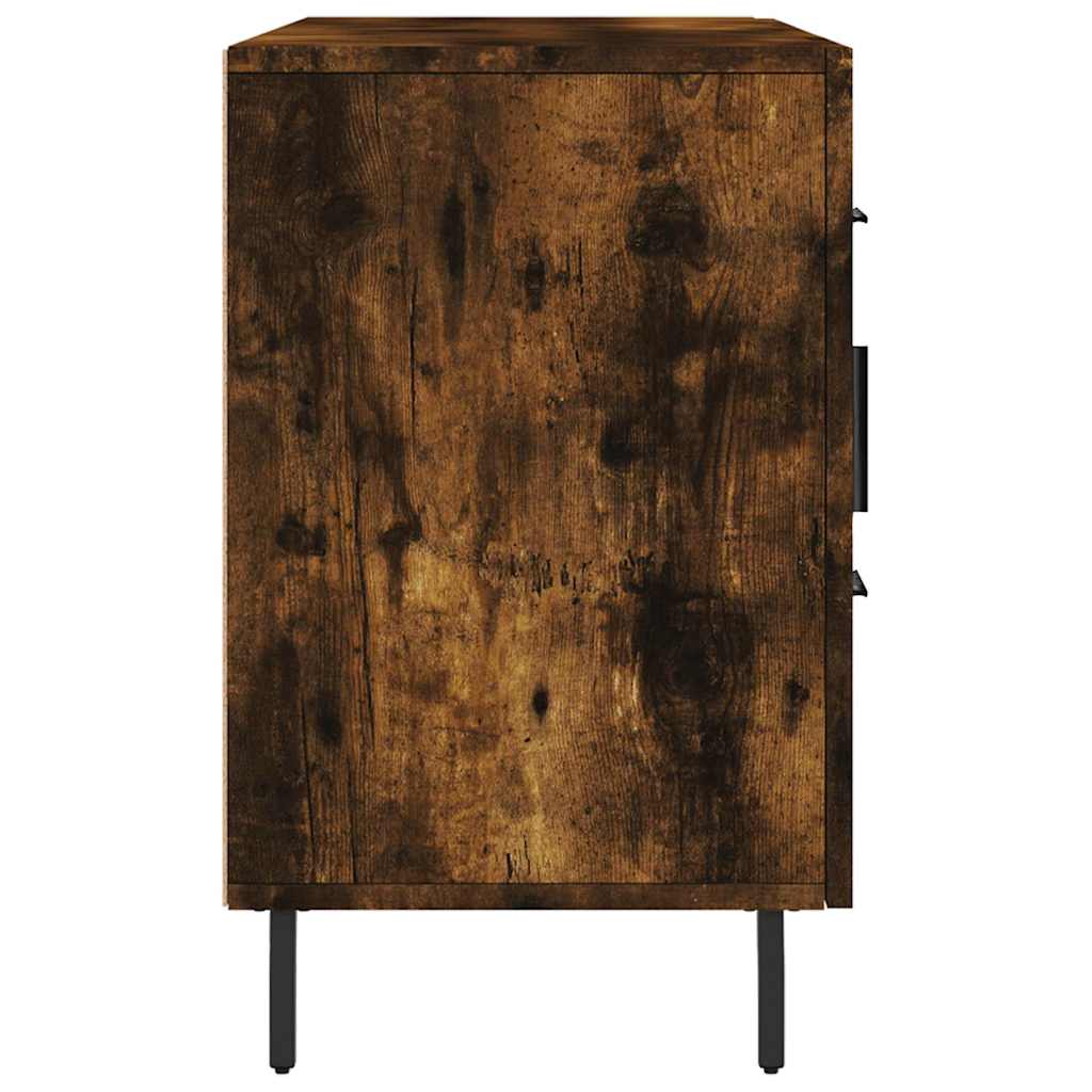 Komoda boja dimljenog hrasta 100 x 36 x 60 cm konstruirano drvo Smeđa