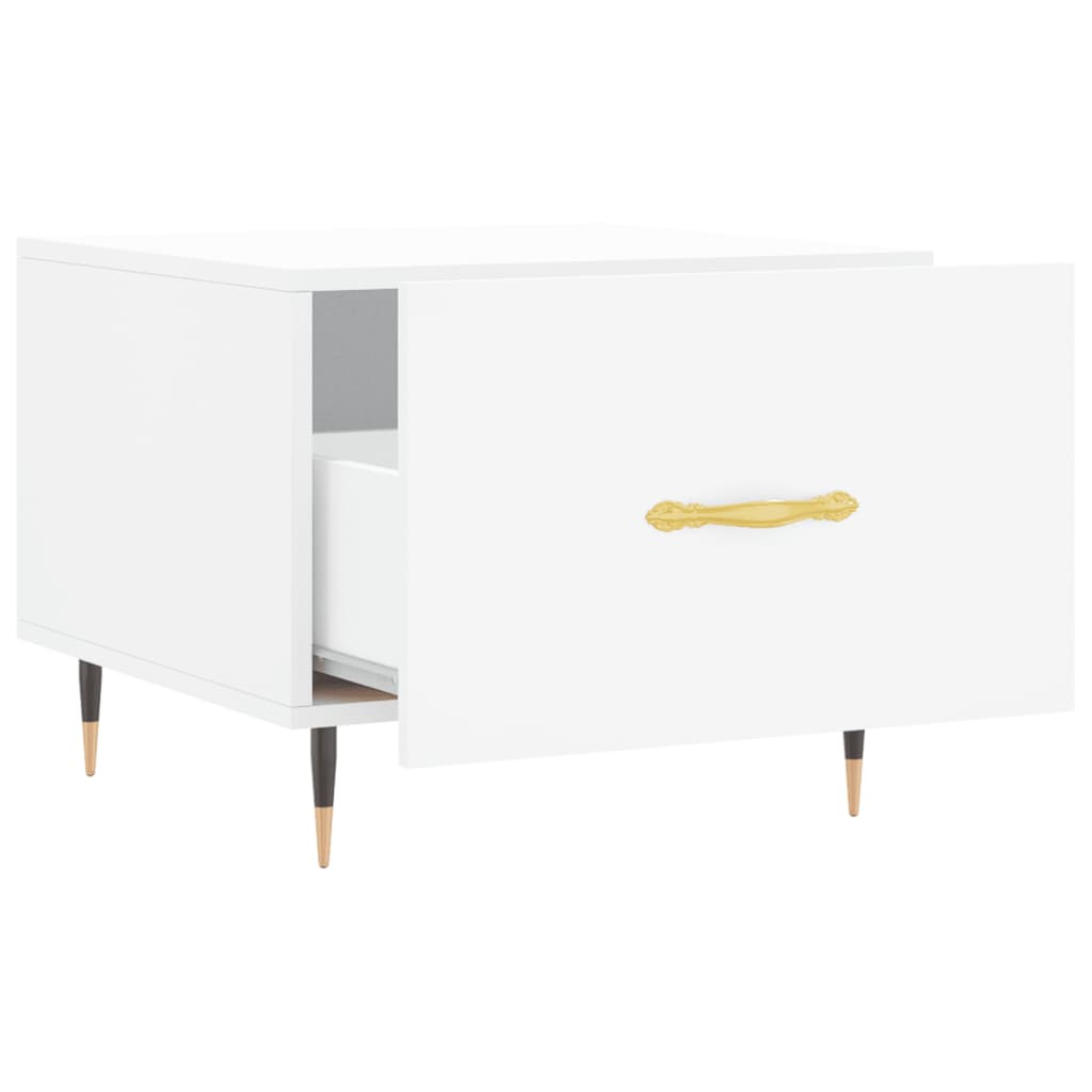 Stolići za kavu 2 kom bijeli 50x50x40 cm od konstruiranog drva Bijela