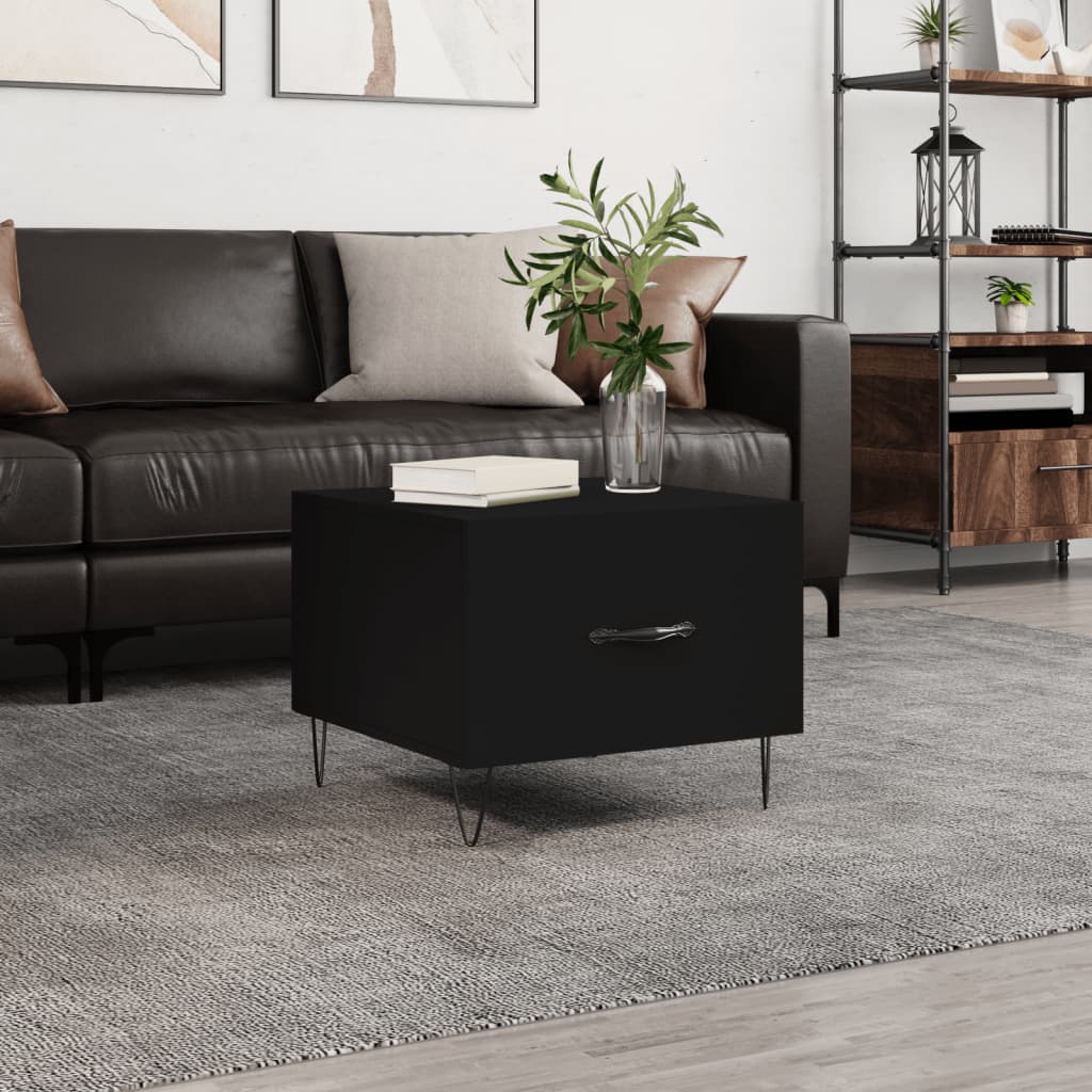 Stolić za kavu crni 50 x 50 x 40 cm od konstruiranog drva Crna
