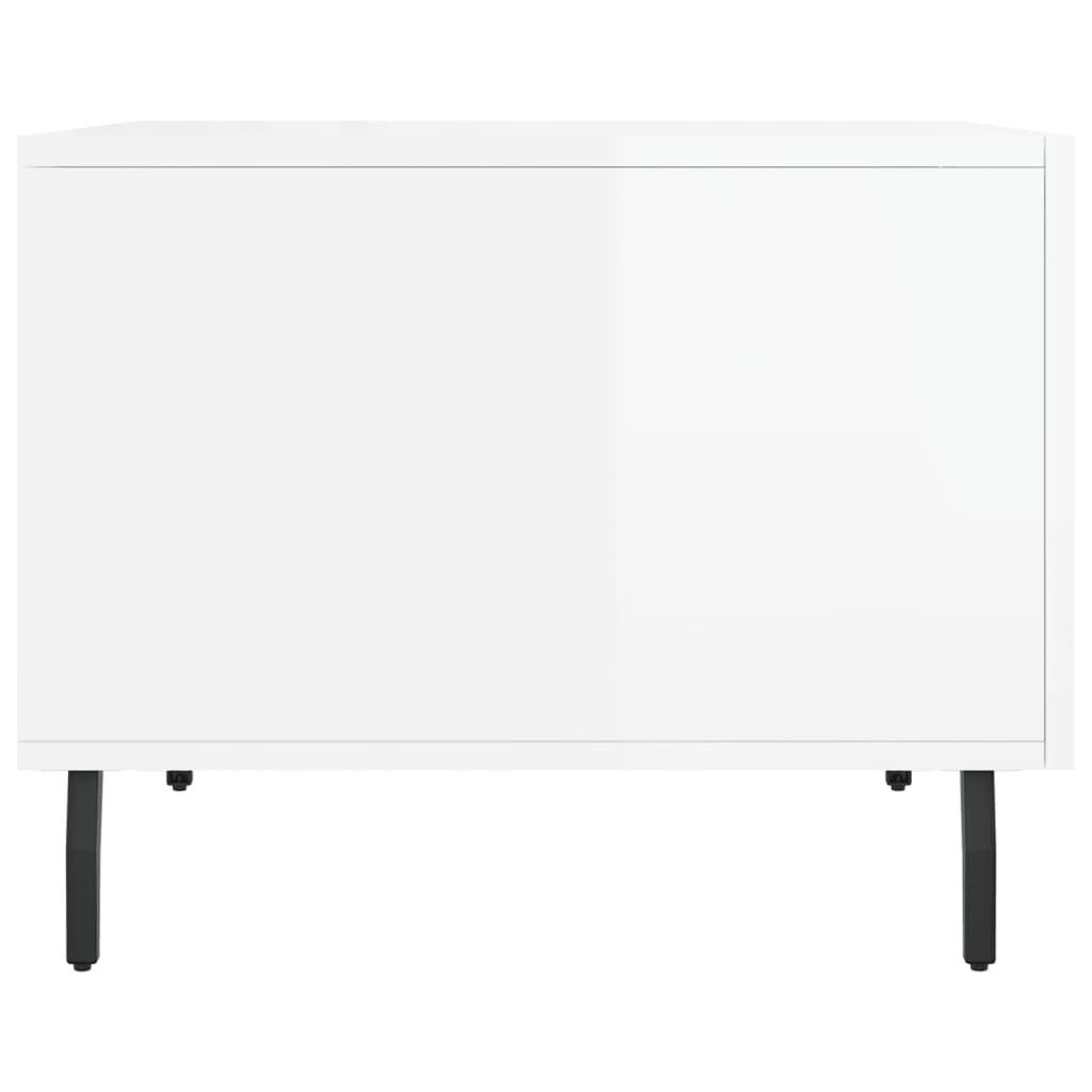 Stolići za kavu 2 kom sjajni bijeli 50x50x40 konstruirano drvo Bijela