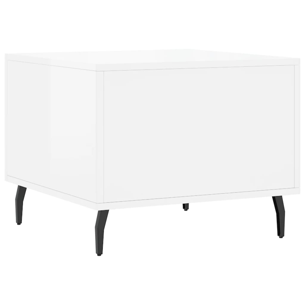 Stolići za kavu 2 kom sjajni bijeli 50x50x40 konstruirano drvo Bijela